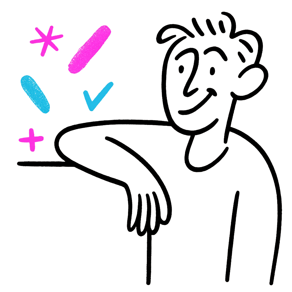 Illustration of person leaning on sidebar